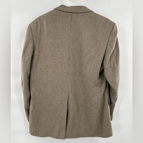 Oscar de la Renta brown silk blend blazer coat jacket size 40S - Picture 7 of 8